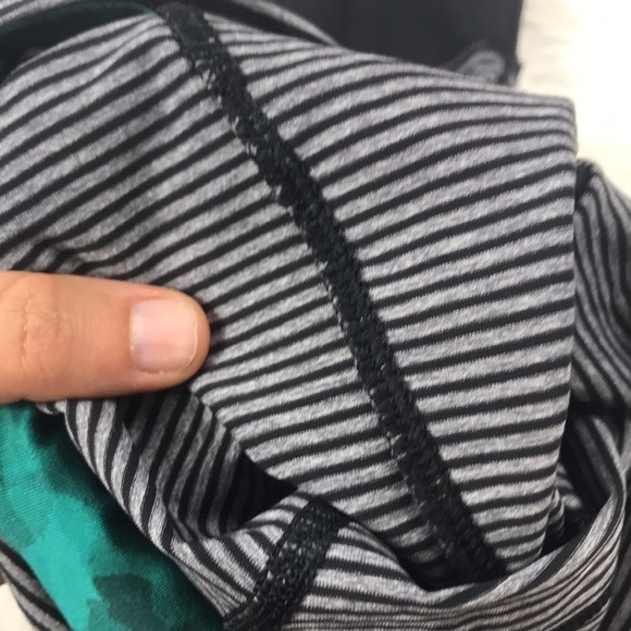 Lululemon Rebel Runner Crop Mini Pop Stripe Heathered Slate Black / Black - Picture 7 of 9